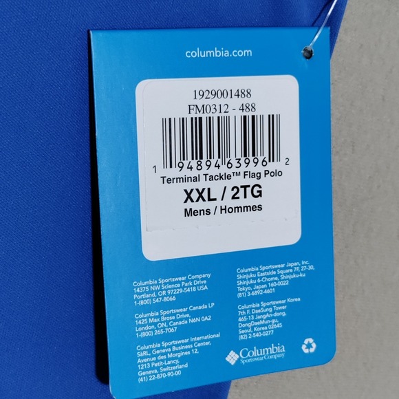 Columbia PFG Men's Terminal‎ Tackle Texas Flag Polo Shirt Size XXL 2XL Blue NWT - Picture 6 of 16